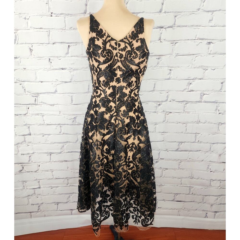 Dress the population Dress Blair Sequin Baroque Embroidery Lace Romantic Sheer - Picture 3 of 12